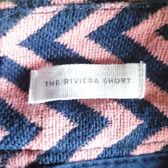 Ann Taylor LOFT Shorts Womens 4 Pink Blue Riviera Knit Zig Zag Flat Front Cotton - Picture 6 of 14